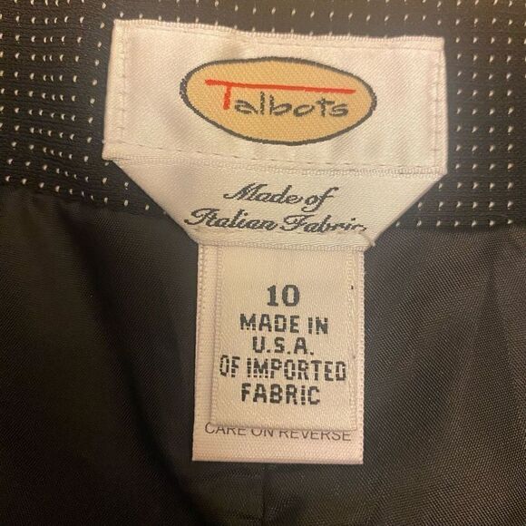 Talbots Flat Front Black Polkadot Dress Pants - Picture 7 of 11